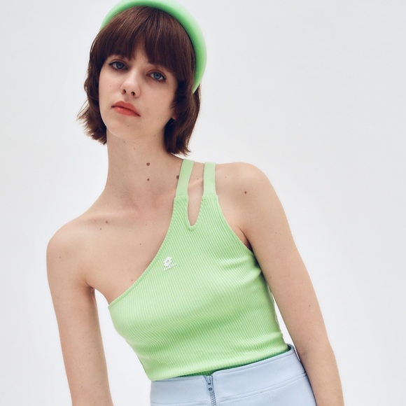 Zara | Tops | Zara Lotto Neon One Shoulder Tank | Poshmark